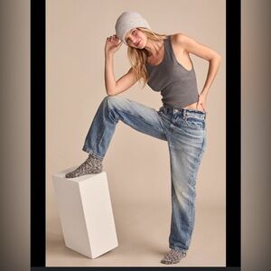 Signature Relaxed Boyfriend Jeans - Dark Blue